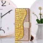 For Samsung Galaxy A02 / M02 Laser Glitter Powder Matching Crocodile Texture Horizontal Flip Leather Case with Card Slots & Holder & Wallet(Gold) - 1