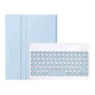 YT098B Detachable Candy Color Skin Feel Texture Round Keycap Bluetooth Keyboard Leather Case For iPad Air 4 10.9 2020 / Air 5 10.9 2022 (White Ice) - 2