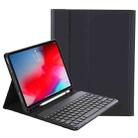 YT11B Detachable Candy Color Skin Feel Texture Round Keycap Bluetooth Keyboard Leather Case For iPad Air 4 2020 / Air 5 2022 / Pro 11 inch 2022 / 2021 / 2020 / 2018(Black) - 1