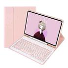 YT11B Detachable Candy Color Skin Feel Texture Round Keycap Bluetooth Keyboard Leather Case For iPad Pro 11 inch 2020 & 2018(Pink) - 1