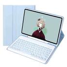 YT102B Detachable Candy Color Skin Feel Texture Round Keycap Bluetooth Keyboard Leather Case For iPad 10.2 2020 & 2019 / Air 2019 / Pro 10.5 inch(White Ice) - 1