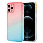 Colorful Halo Dyed Stripe Straight Edge Magic Cube Protective Case For iPhone 11(Red Blue) - 1