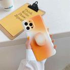 Colorful Halo Dyed Stripe Straight Edge Magic Cube Protective Case with Holder For iPhone 12 / 12 Pro(Orange White) - 1