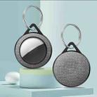 Sea Sand Texture PC Anti-scratch Shockproof Protective Cover Soft Case with Keychain Ring Loop For AirTag(Gray) - 1