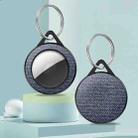 Sea Sand Texture PC Anti-scratch Shockproof Protective Cover Soft Case with Keychain Ring Loop For AirTag(Blue) - 1