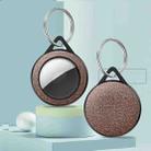 Sea Sand Texture PC Anti-scratch Shockproof Protective Cover Soft Case with Keychain Ring Loop For AirTag(Brown) - 1