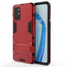 For OnePlus 9R Shockproof PC + TPU Protective Case with Hidden Holder(Red) - 1