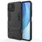 For Xiaomi Mi 11 Lite Shockproof PC + TPU Protective Case with Hidden Holder(Black) - 1