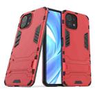 For Xiaomi Mi 11 Lite Shockproof PC + TPU Protective Case with Hidden Holder(Red) - 2