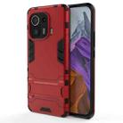 For Xiaomi Mi 11 Pro Shockproof PC + TPU Protective Case with Hidden Holder(Red) - 1