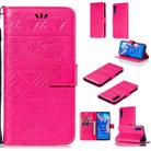 For Huawei Honor 9X Pro Elephant Embossing Horizontal Flip Leather Case with Holder & Card Slots & Wallet & Lanyard(Rose Red) - 1