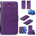 For Huawei Honor 9X Pro Elephant Embossing Horizontal Flip Leather Case with Holder & Card Slots & Wallet & Lanyard(Purple) - 1