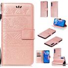 For Huawei Honor 9X Pro Elephant Embossing Horizontal Flip Leather Case with Holder & Card Slots & Wallet & Lanyard(Rose Gold) - 1