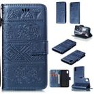 For Xiaomi Redmi 7A Elephant Embossing Horizontal Flip Leather Case with Holder & Card Slots & Wallet & Lanyard(Blue) - 1