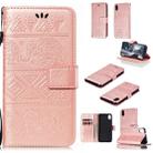 For Xiaomi Redmi 7A Elephant Embossing Horizontal Flip Leather Case with Holder & Card Slots & Wallet & Lanyard(Rose Gold) - 1