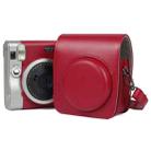 Solid Color PU Camera Bag with Shoulder Strap for Fujifilm Instax mini 90(Red) - 1