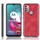 For Motorola Moto G30 / G10 Shockproof Sewing Cow Pattern Skin PC + PU + TPU Case(Red) - 1