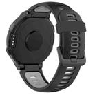 For Garmin Forerunner 220/230/235/620/630/735XT Two-color Silicone Watch Band(Black+Grey) - 1