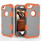 Contrast Color Silicone + PC Shockproof Case For iPhone 6(Grey+Orange) - 1