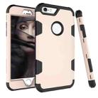 Contrast Color Silicone + PC Shockproof Case For iPhone 6 Plus(Gold+Black) - 1