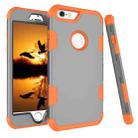 Contrast Color Silicone + PC Shockproof Case For iPhone 6 Plus(Grey+Orange) - 1