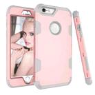 Contrast Color Silicone + PC Shockproof Case For iPhone 6 Plus(Rose Gold+Grey) - 1