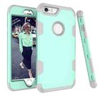 Contrast Color Silicone + PC Shockproof Case For iPhone 6 Plus(Mint Green+Grey) - 1