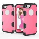 Contrast Color Silicone + PC Shockproof Case For iPhone 8 / 7(Rose Red+Black) - 1