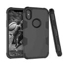 Contrast Color Silicone + PC Shockproof Case For iPhone XS / X(Black) - 1