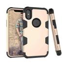 Contrast Color Silicone + PC Shockproof Case For iPhone XS / X(Gold+Black) - 1