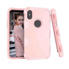 Contrast Color Silicone + PC Shockproof Case For iPhone XS / X(Rose Gold) - 1