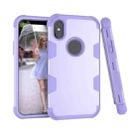 Contrast Color Silicone + PC Shockproof Case For iPhone XS / X(Purple) - 1