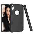 Contrast Color Silicone + PC Shockproof Case For iPhone XR(Black) - 1