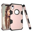 Contrast Color Silicone + PC Shockproof Case For iPhone XR(Gold+Black) - 1