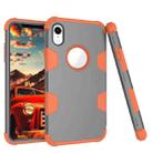 Contrast Color Silicone + PC Shockproof Case For iPhone XR(Grey+Orange) - 1