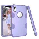Contrast Color Silicone + PC Shockproof Case For iPhone XR(Purple) - 1