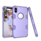 Contrast Color Silicone + PC Shockproof Case For iPhone XS Max(Purple) - 1