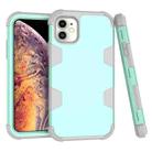 Contrast Color Silicone + PC Shockproof Case For iPhone 11(Mint Green+Grey) - 1