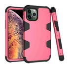 Contrast Color Silicone + PC Shockproof Case For iPhone 11 Pro(Rose Red+Black) - 1