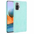 For Xiaomi Redmi Note 10 Pro (India version) / Note 10 Pro Max Shockproof Crocodile Texture PC + PU Case(Light Green) - 1