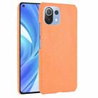 For Xiaomi Mi 11 Lite Shockproof Crocodile Texture PC + PU Case(Orange) - 1