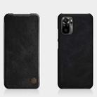 For Xiaomi Redmi Note 10 4G NILLKIN QIN Series Crazy Horse Texture Horizontal Flip Leather Case with Card Slot(Black) - 1