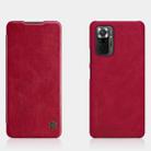 For Xiaomi Redmi Note 10 Pro / 10 Pro Max NILLKIN QIN Series Crazy Horse Texture Horizontal Flip Leather Case with Card Slot(Red) - 1