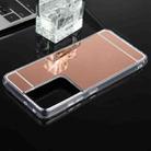 For Samsung Galaxy S21 Ultra 5G TPU + Acrylic Luxury Plating Mirror Phone Case Cover(Rose Gold) - 2