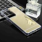 For Samsung Galaxy S21 Ultra 5G TPU + Acrylic Luxury Plating Mirror Phone Case Cover(Gold) - 1