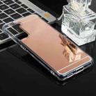 For Samsung Galaxy S21 5G TPU + Acrylic Luxury Plating Mirror Phone Case Cover(Rose Gold) - 1