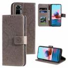 For Xiaomi Redmi Note 10 5G Totem Flower Embossed Horizontal Flip TPU + PU Leather Case with Holder & Card Slots & Wallet(Gray) - 1