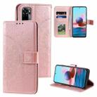 For Xiaomi Redmi Note 10 5G Totem Flower Embossed Horizontal Flip TPU + PU Leather Case with Holder & Card Slots & Wallet(Rose Gold) - 1