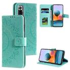 For Xiaomi Redmi Note 10 Pro Max Totem Flower Embossed Horizontal Flip TPU + PU Leather Case with Holder & Card Slots & Wallet(Green) - 1