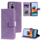 For Xiaomi Redmi Note 10 Pro Max Totem Flower Embossed Horizontal Flip TPU + PU Leather Case with Holder & Card Slots & Wallet(Purple) - 1
